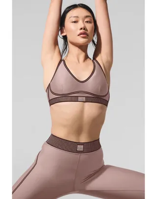 Alo Yoga Airlift Line Up Bra Taupe S thumbnail 6