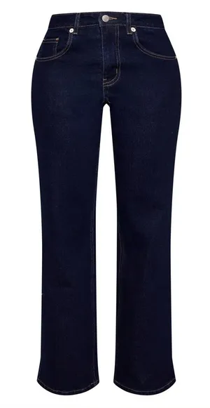 NWT PrettyLittleThing Dark Blue Wide Leg Jeans size Petite 2 thumbnail 1