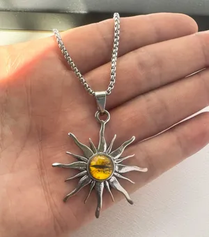 Sun Eyes Pendant Necklace for Men Women Streetwear Punk Hip Hop Unisex Style thumbnail 5