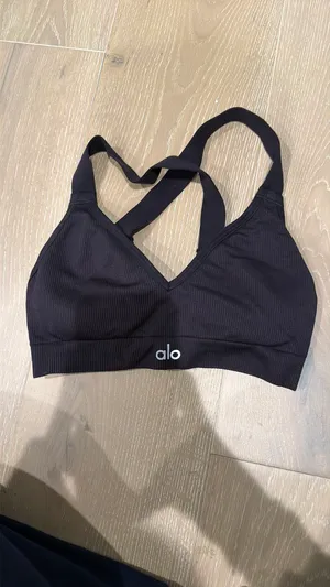 Alo black sports bra thumbnail 2