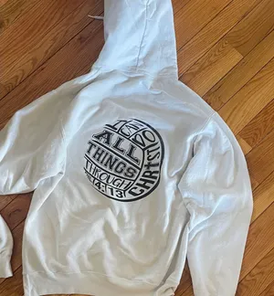 Port and Company White Graphic Hoodie thumbnail 1