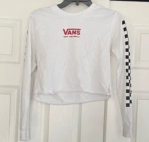 💝VANS checkerboard long sleeve crop top💝 thumbnail 1