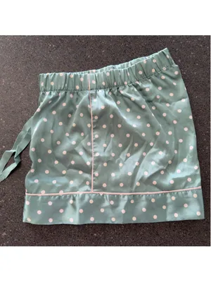Victoria's Secret Mint Green Polka Dot Satin Pajama Sleep Shorts XS thumbnail 2