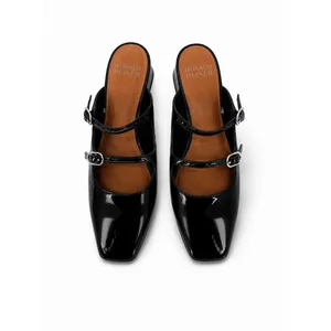 New!‎ Donald Pliner Tria Double Strap MuleSize 7 Black Patent thumbnail 4