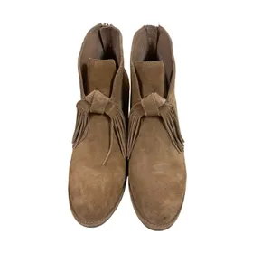 UGG‎ Brown Suede Tassel Ankle Boots Block Heel Boho Western 10 thumbnail 4