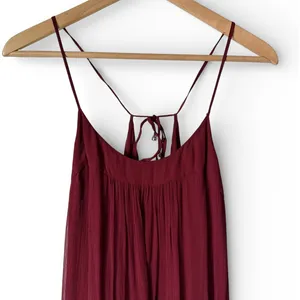 Anthropologie Floreat Saffa Chiffon Tiered Maxi Peasant Dress Women Size S Wine thumbnail 6