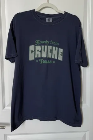 Comfort Colors T-Shirt Large Navy Gruene Tx thumbnail 1