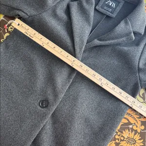 Zara Gray Wool Blend Coat Sz: M thumbnail 8