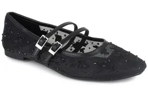Kenneth Cole Black Mesh Malibu Nites Mary Jane Flats Size 9.5 thumbnail 1