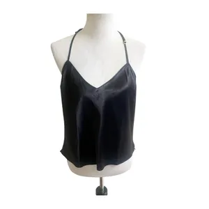 Victorias Secret Ziggy Glam Cami Satin Size Medium Black Floral Embroidery thumbnail 3