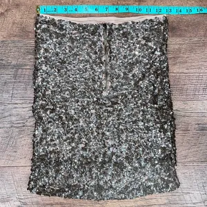 Free People Lined Gold Sequin Zip Up Mini Skirt thumbnail 11