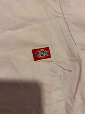 Dickies Light Pink Work Scrub Top with Logo Patch thumbnail 3