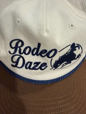 Mighty Fine Rodeo Daze Baseball Hat White Brown Cotton thumbnail 2