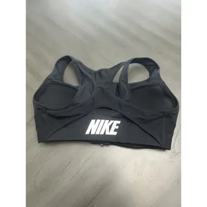Nike Dri-Fit Sports Bra Women’s Sz S Racerback Zip Up Padded Compression Black thumbnail 4
