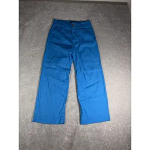 maeve colette pants 27 cropped wide leg pants Blue Linen Blend Patch Pockets thumbnail 2