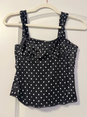 Polka Dot Top Black thumbnail 1