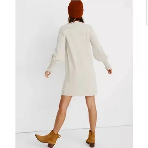 Madewell Wool Blend Oatmeal/Tan Balloon Sleeve V-neck Sweater Dress Size Large thumbnail 8