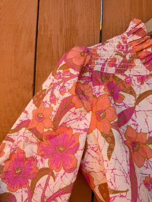 Love the Label Cotton Ruffle Neck Blouse Pink Size XS thumbnail 6
