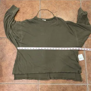 ‎NWT We the free Army Green over size shirt size S thumbnail 8