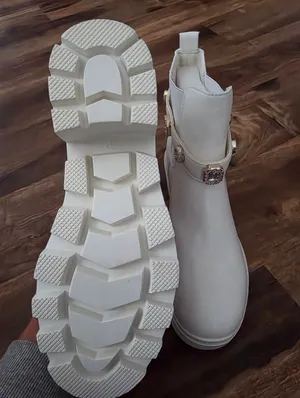 Unbranded White Boots Gold And Sparkle Detail 38.5 8 thumbnail 5