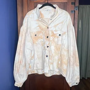 Natural Life Lena Cropped Trucker Sweatshirt Jacket Tie Dye Boho Size L/XL thumbnail 2