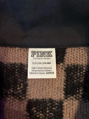 PINK Checkered Fleece Pullover thumbnail 4