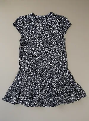 ⛴️ Mi Ami Tween Babydoll Dress~Navy & White Floral thumbnail 4