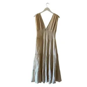 ASOS Design Midi Dress Shirred Waist Button Front Tiered Cotton SZ 4# 2096 thumbnail 5