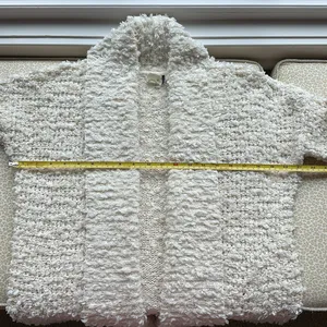 Anthropologie Akemi & Kin Cream Eyelash Open Front Cardigan size SX Oversized thumbnail 7