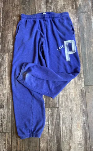 PINK Victoria's Secret Purple LOVE PINK Campus pant - women’s size medium thumbnail 1