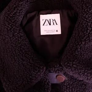 ZARA Black Sherpa Fuzzy Fleece Teddy‎ Coat Faux Shearling Snaps Pockets Small thumbnail 11
