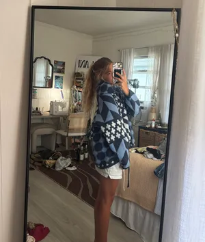 Button Up Cardigan Blue Size M thumbnail 3