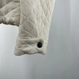 Zara Diamond Full Zip Cropped Drawstring Jacket in‎ Ivory Size Medium thumbnail 4