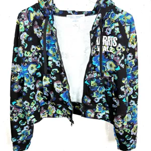 Ulla Johnson x Designers for Democracy Cotton Full Zip Hoodie Blue Floral Medium thumbnail 9