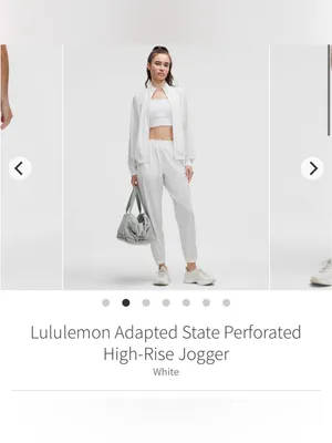 Lululemon Adapted state perforated joggers white size 6 thumbnail 2