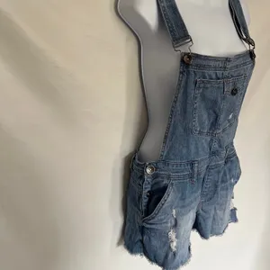 Empyre Cora Denim Y2K Jean Women Shortalls Sz 5 Grunge Indie Distressed Raw thumbnail 5