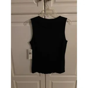 Rena Rowan Black‎ Ribbed Knit Sleeveless Tank Top L thumbnail 6