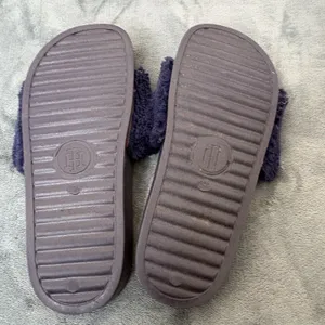Tommy Hilfiger Women's Navy Blue Faux Fur Logo Slide Sandals US 6M Casual thumbnail 4