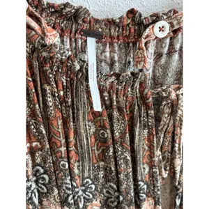 Free People So Divine Romper Apricot Paisley Boho Cold Shoulder SP‎ thumbnail 5