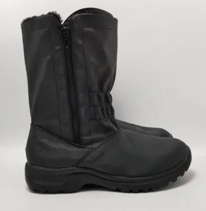 Angel Steps Womens Double Zip Boots Black Round Toe Side Faux Fur Lined Size 10M thumbnail 1