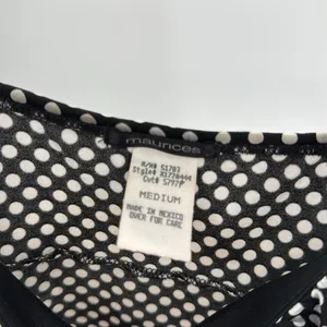 Maurices Y2K Babydoll stretchy Black White red Polka Dot tank pin up 90s M thumbnail 8