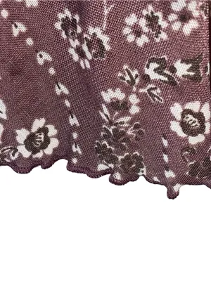 La Pêche Y2K Floral Lace Trim mesh Blouse poof Sleeve Fairy coquette cottagecore thumbnail 5