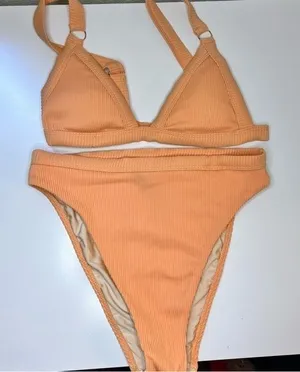 LA HEARTS‎ Peach 2 Piece High Waisted Bottoms Size XS thumbnail 1
