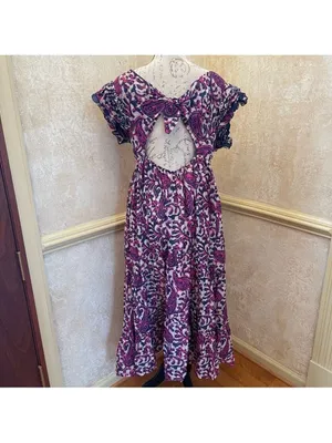 House of Harlow 1960 floral midi/maxi poplin cotton dress Sz L Fairy Cottagecore thumbnail 7