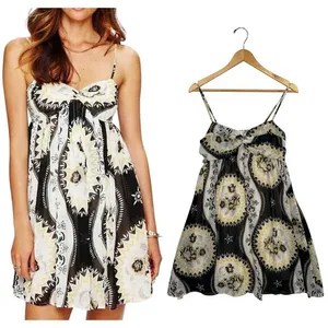 Free People Dress Womens Small Black Yellow Floral Babydoll Chiffon Festival thumbnail 2