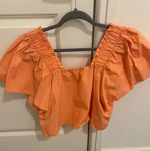 Pink Ripple Orange Puffy Sleep Top (cropped) thumbnail 3