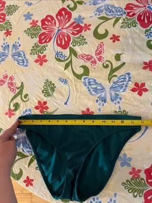 Hollister Women’s Jade Green Ribbed Bikini Bottoms Size Small thumbnail 7