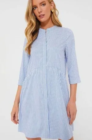 Tuckernuck Royal Dress 3/4 Sleeves Tiered Button Down Shirt Dress Size Medium thumbnail 1