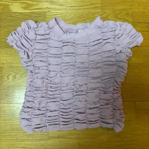 Anthropologie Lilac Sheer Ruched Crop Preppy Boho Resort Fairy Ballet Top S thumbnail 2
