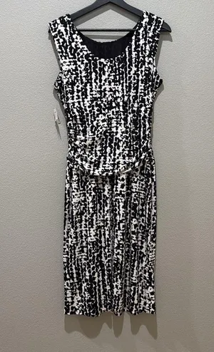 Nine West Black & White Abstract Print Sleeveless Dress Size 10 thumbnail 3